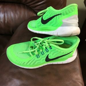 Neon green women’s Nike’s